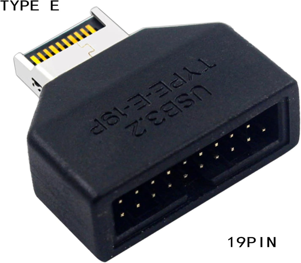 WLGQ USB 3.0 Motherboard Type E to 19-Pin Adapter, Black, Computer Connector, Data Transfer Cable Converter 