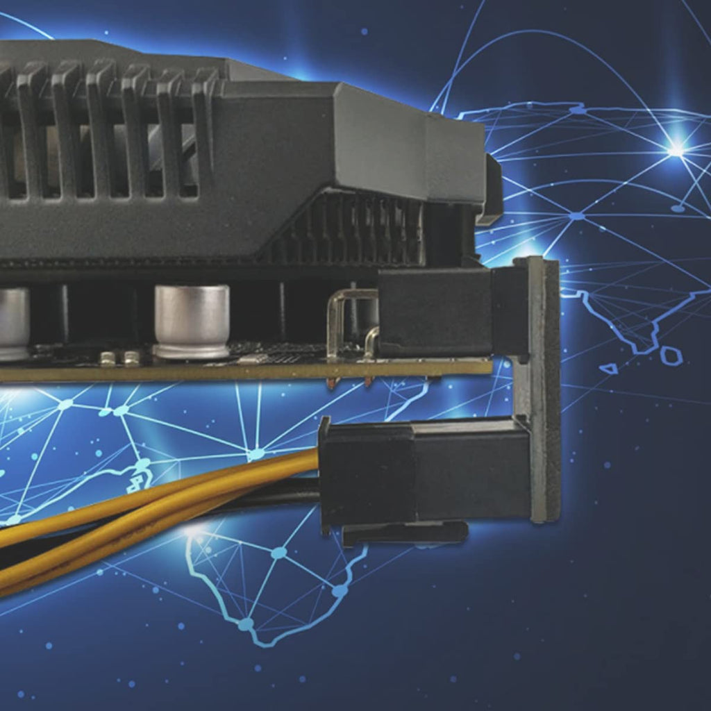 WLGQ ATX Female to Male 6pin RVS 180 Degree Angled Adapter for Desktops Graphics Card 