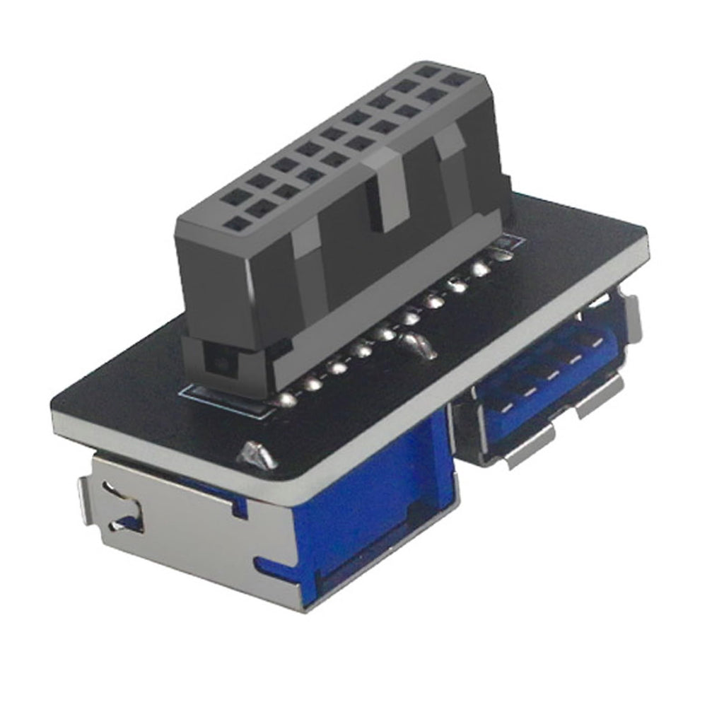 WLGQ USB 3.0 Dual Port Adapter – 19/20 PIN to Dual USB 3.0 Female Header for PC Motherboard Expansion (A) 