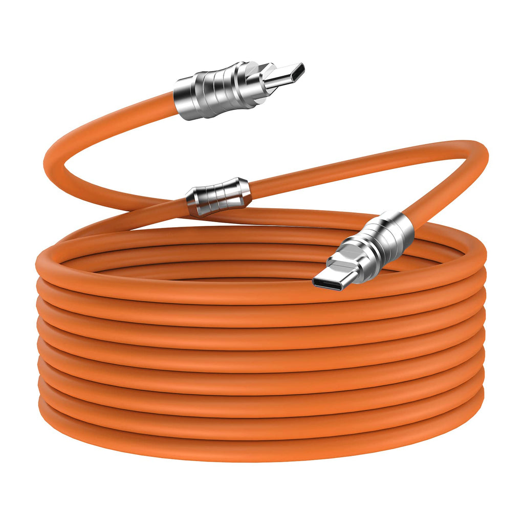 WLGQ Geek Industrial Style Handmade Custom Type C to C PD 100W Skin-Friendly Silicone Material Fast Charging Cable Metal Plug Shell USB-C Laptop Tablet Phone Universal Charging Cable (Blue 3.3Ft)