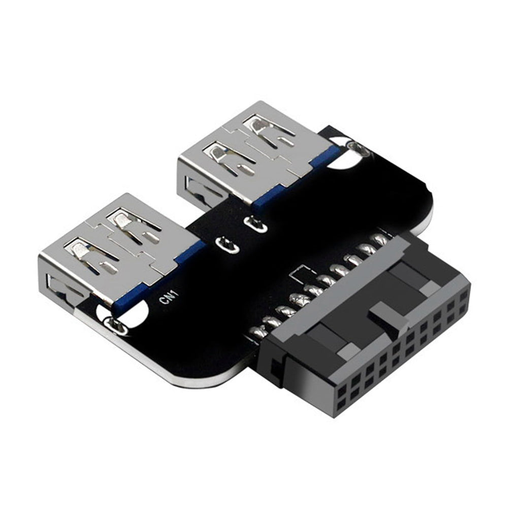 WLGQ USB 3.0 Dual Port Adapter – 19/20 PIN to Dual USB 3.0 Female Header for PC Motherboard Expansion (A) 