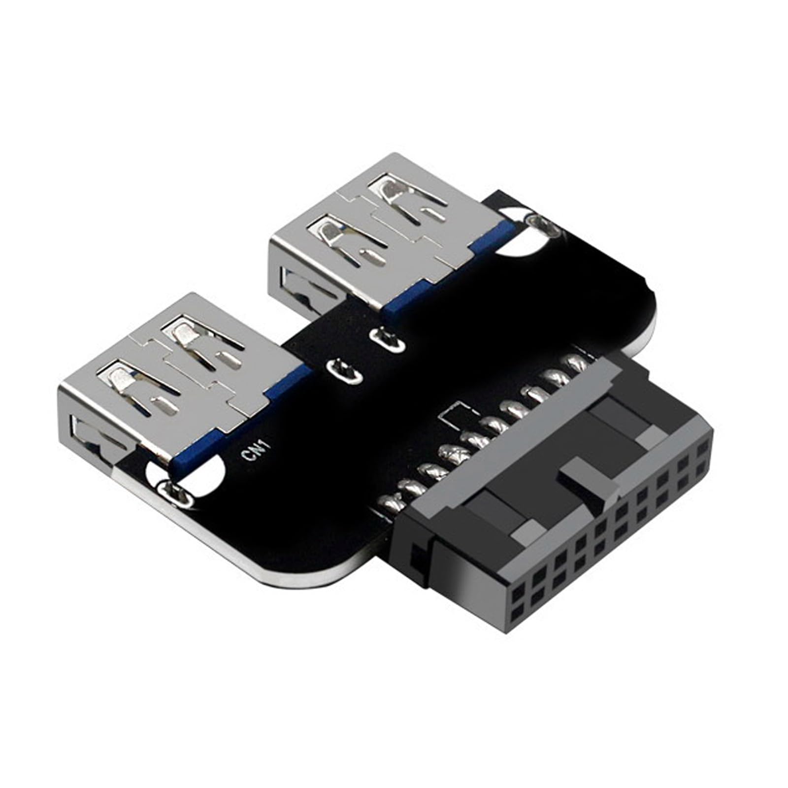 WLGQ USB 3.0 Dual Port Adapter – 19/20 PIN to Dual USB 3.0 Female Header for PC Motherboard Expansion (A) 