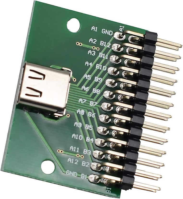 WLGQ USB 3.1 Type-C Test Board with PCB Test Socket | 2.54mm Pitch Header | USB-C Motherboard Diagnostic Tool for Electronics Engineers