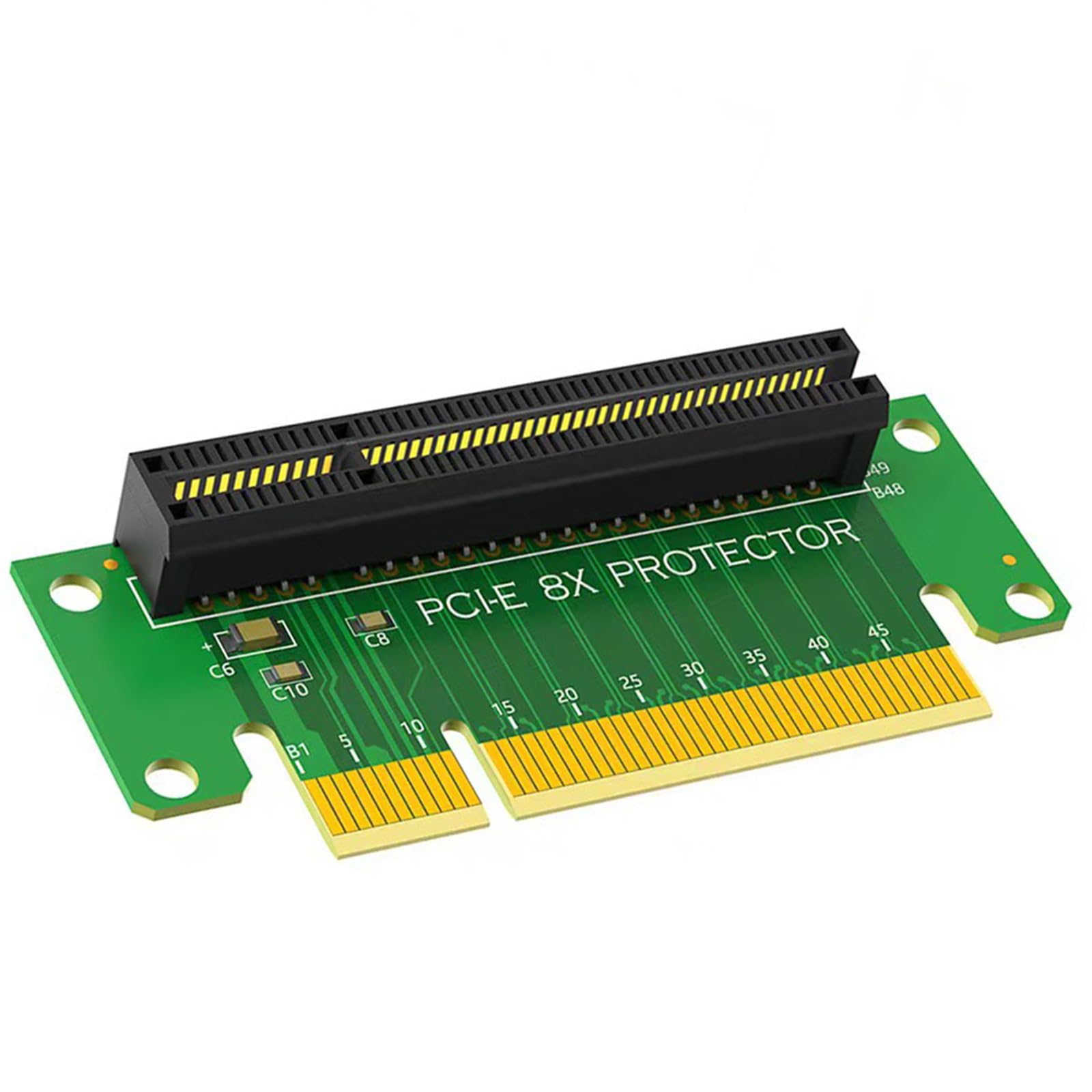 WLGQ PCIE X8 Male to Female Riser Card, PCI Express PCI-E 8X Left 90 Degree Adapter，Suitable for Server, Desktop, Bitcoin Mining Machine Transfer