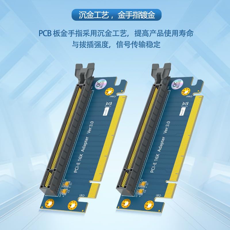 WLGQ PCI-E X16 Riser Card Adapter, PCIE GPU 90 Degree Male to Female Adapter, PCI Express Version 4.0