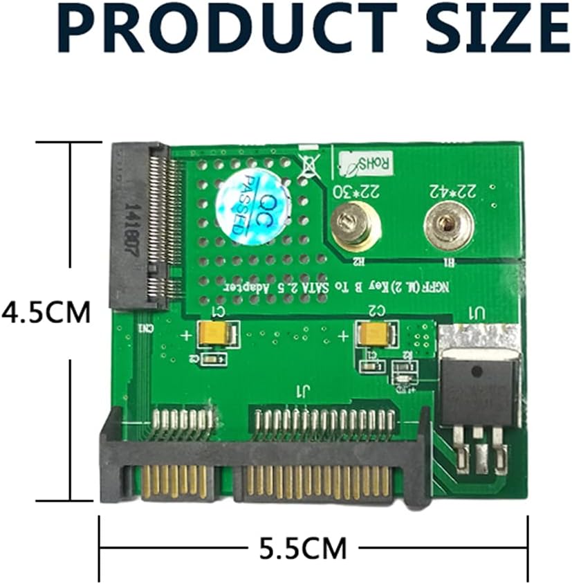WLGQ NGFF M.2 Key B SSD to SATA 2.5 7+15PIN Riser Card Solid State Drive Adapter PCBA