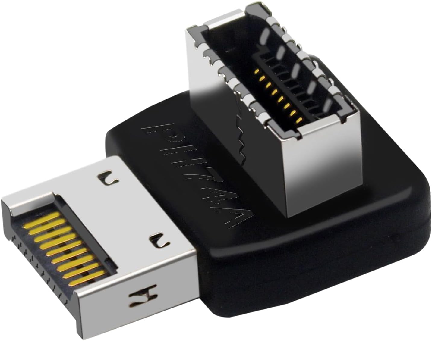 WLGQ USB 3.1 Type E Adapter Male to Female Angle Adapter Black (Mold A)