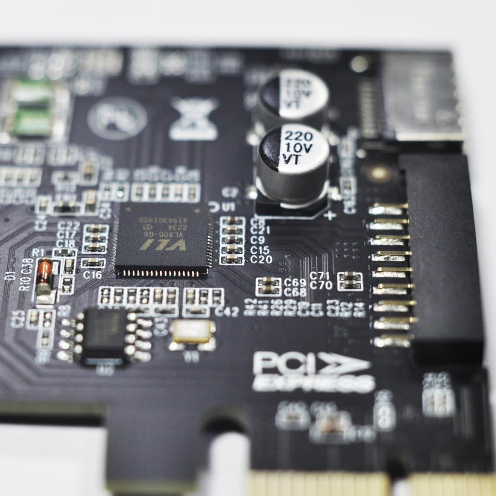WLGQ PCI-E Rear Panel Adapter Card 1X to USB 3.2 GEN1 5Gbps Type-E Transfer USB C Female+ IDC 19Pin Transfer USB A Female Socket Expansion