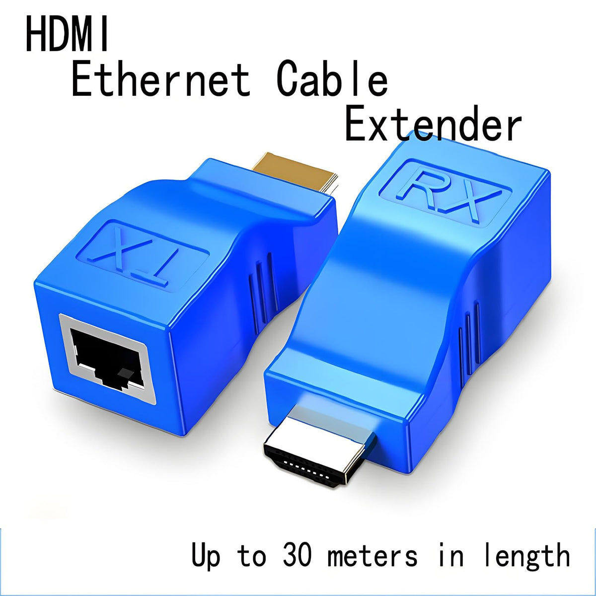 HDMI to Ethernet Adapter & Extender Over Cat5e/Cat6 HDMI to RJ45 Converter with Long-Distance Transmission, 1080P & Ultra HD Support, Plug-and-Play for TV, Gaming, Office