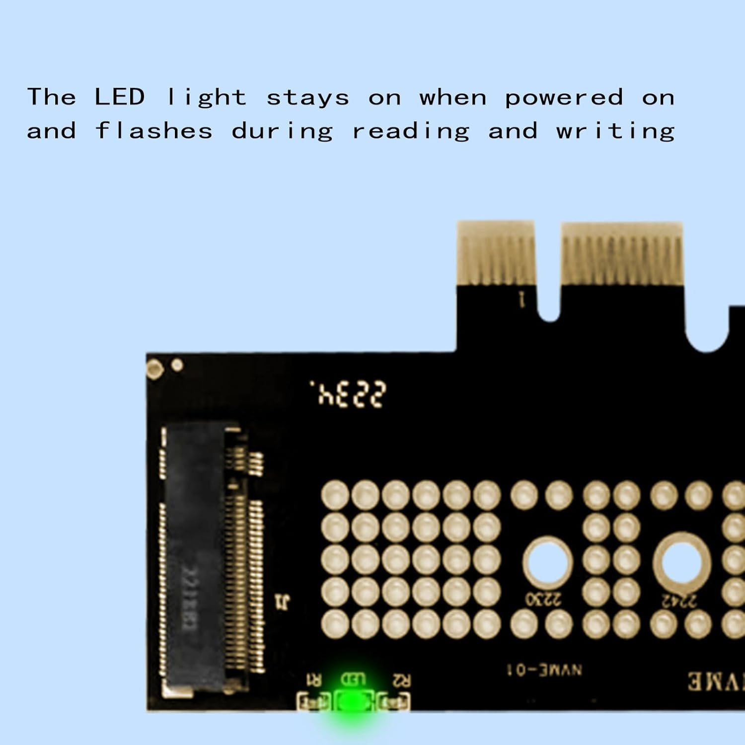 M.2 NVMe SSD to PCIe X16 Adapter Card, Red Aluminum Heatsink, Fixed Spring Plate, Thermal Silicone Cooling Solution