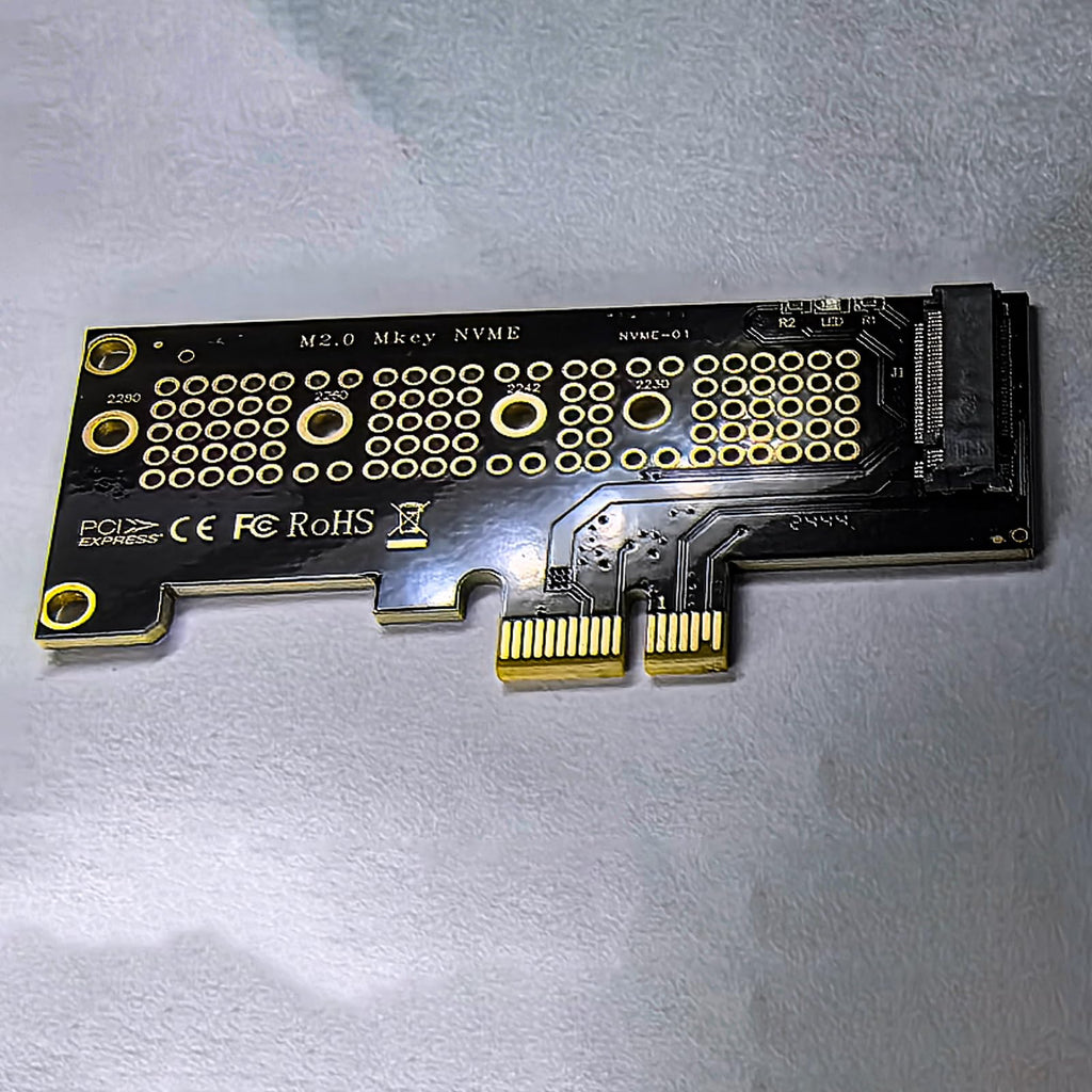 WLGQ M.2 NVMe SSD to PCIe X4 Adapter Card, Black, Supports 2230/2242/2260/2280