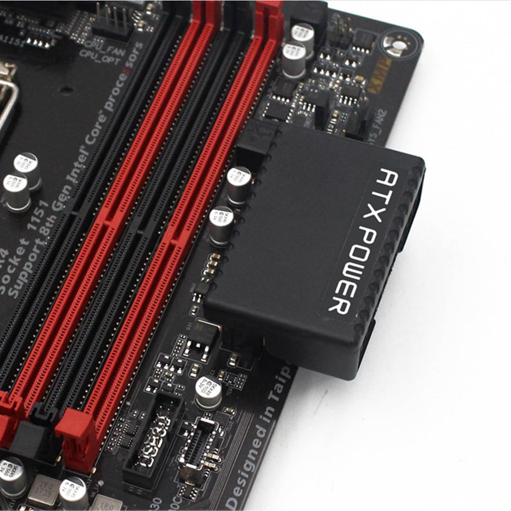 WLGQ ATX 24 Pin 90 Degree Right Angle Male to Female Adapter, Protective Shell for PC Motherboard Power Supply