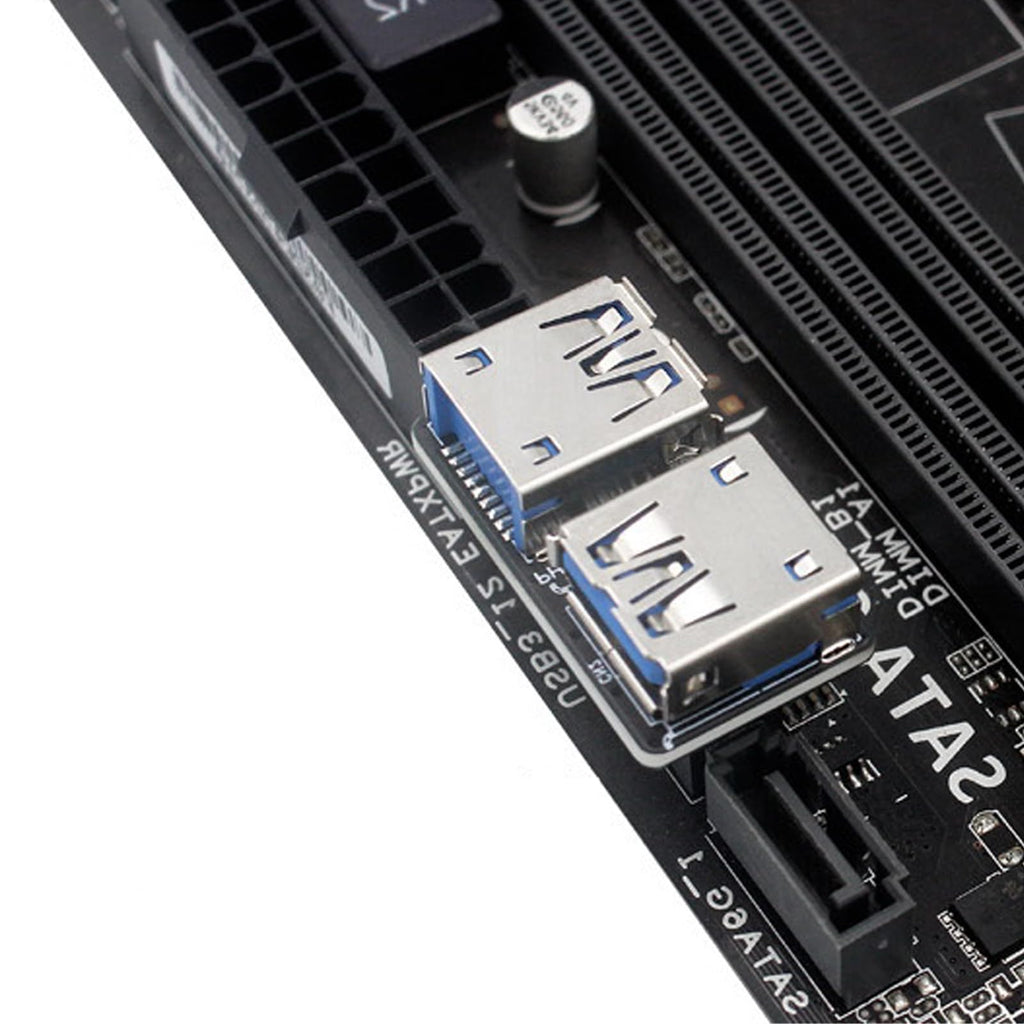 WLGQ USB 3.0 Dual Port Adapter – 19/20 PIN to Dual USB 3.0 Female Header for PC Motherboard Expansion (A) 
