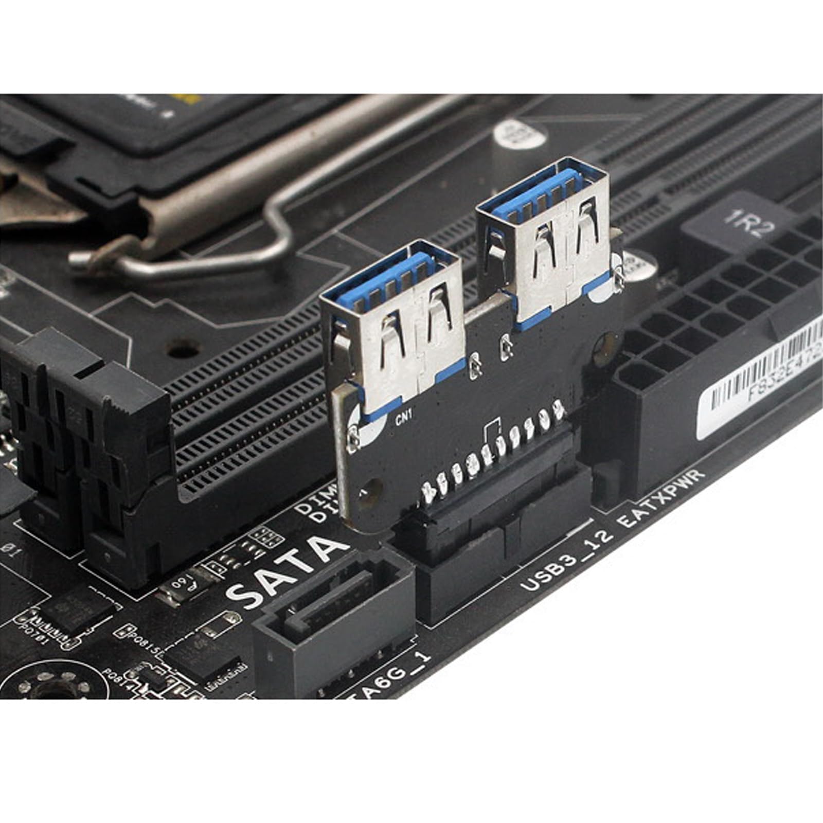 WLGQ USB 3.0 Dual Port Adapter – 19/20 PIN to Dual USB 3.0 Female Header for PC Motherboard Expansion (A) 