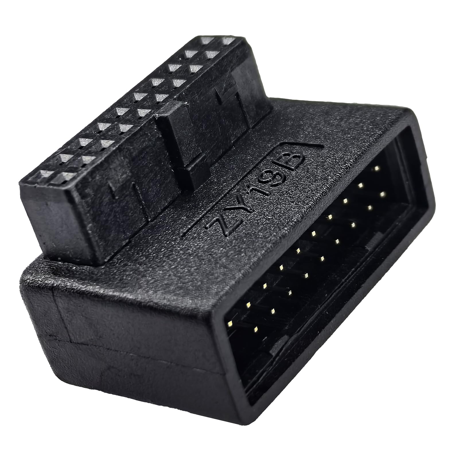 WLGQ USB 3.0 Right Angled 90 Degree 19/20 Pin Male to Female Extension Adapter Motherboard Connector for Streamlined Cable Management &amp; Effortless PC Assembly (A) 