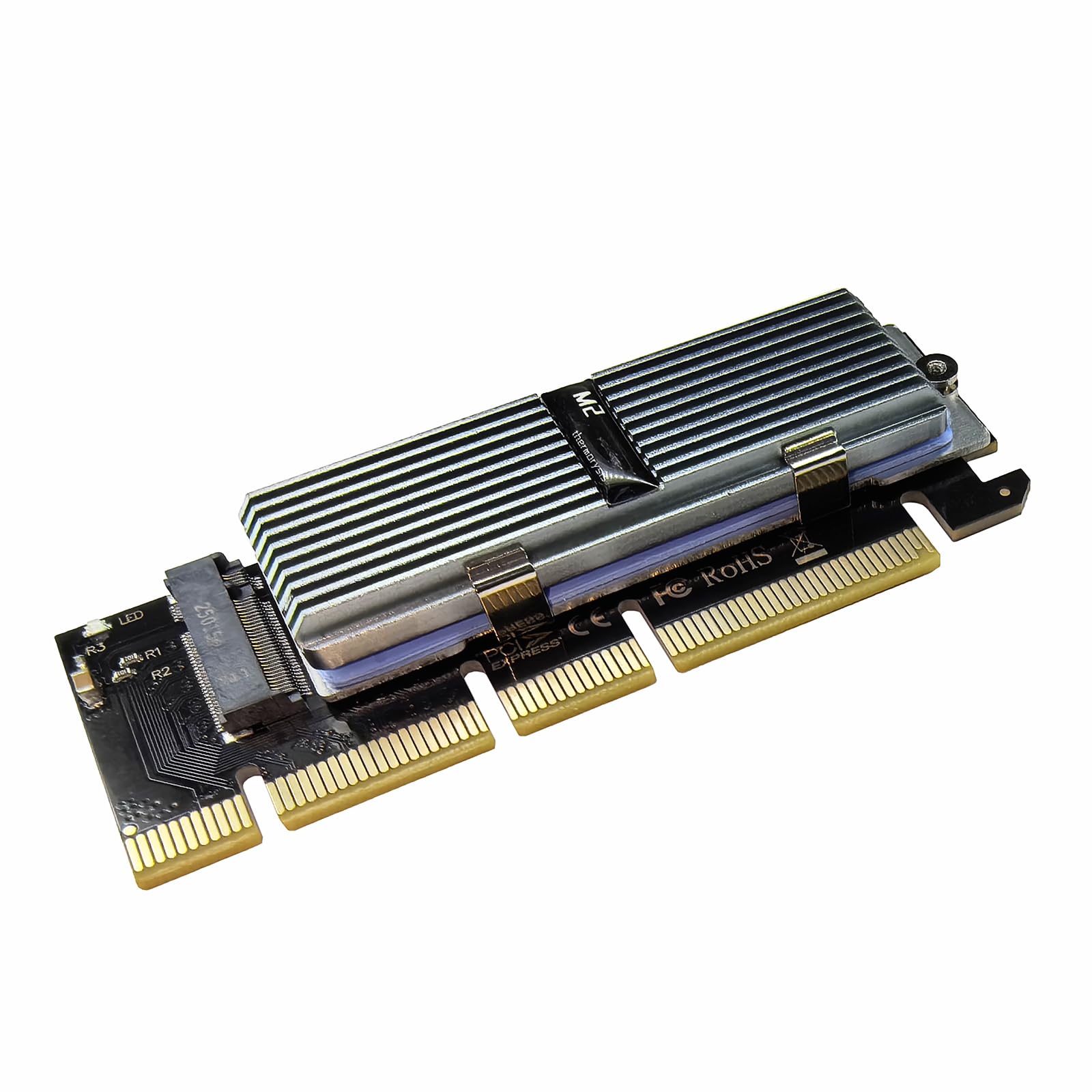 WLGQ M.2 NVMe SSD to PCIe X4 Adapter Card, Black, Supports 2230/2242/2260/2280