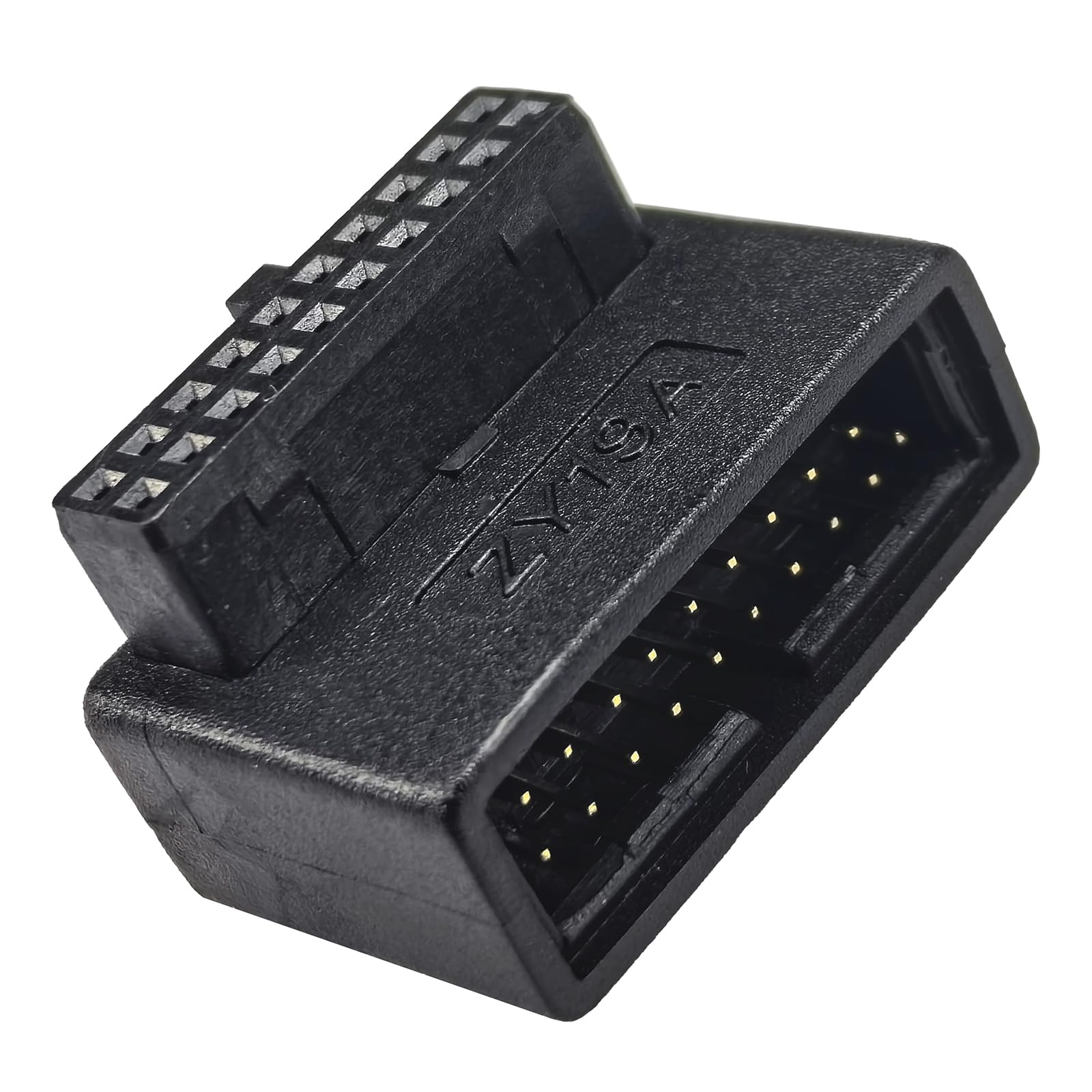 WLGQ USB 3.0 Right Angled 90 Degree 19/20 Pin Male to Female Extension Adapter Motherboard Connector for Streamlined Cable Management &amp; Effortless PC Assembly (A) 