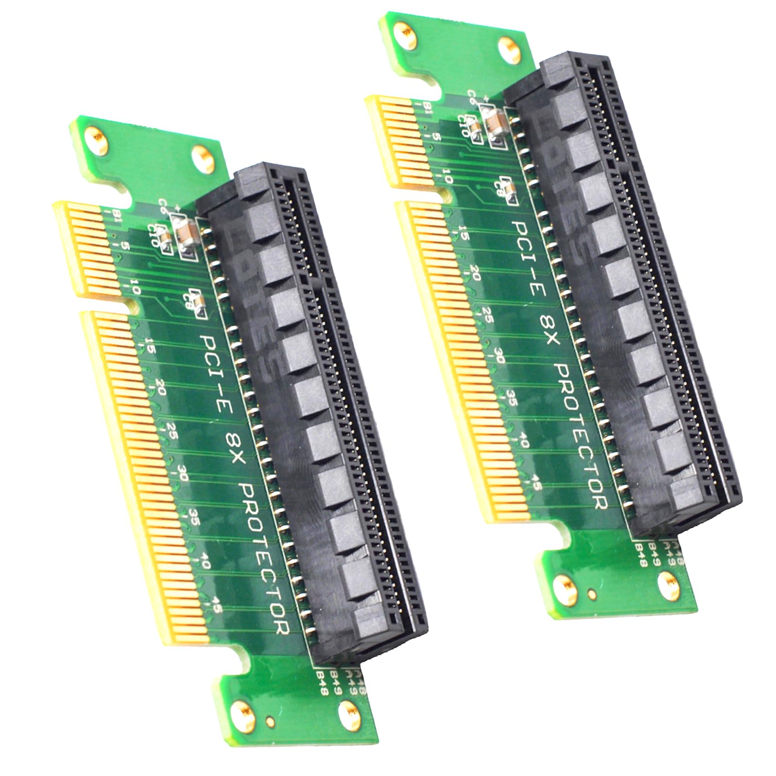 WLGQ PCIE X8 Male to Female Riser Card, PCI Express PCI-E 8X Left 90 Degree Adapter，Suitable for Server, Desktop, Bitcoin Mining Machine Transfer