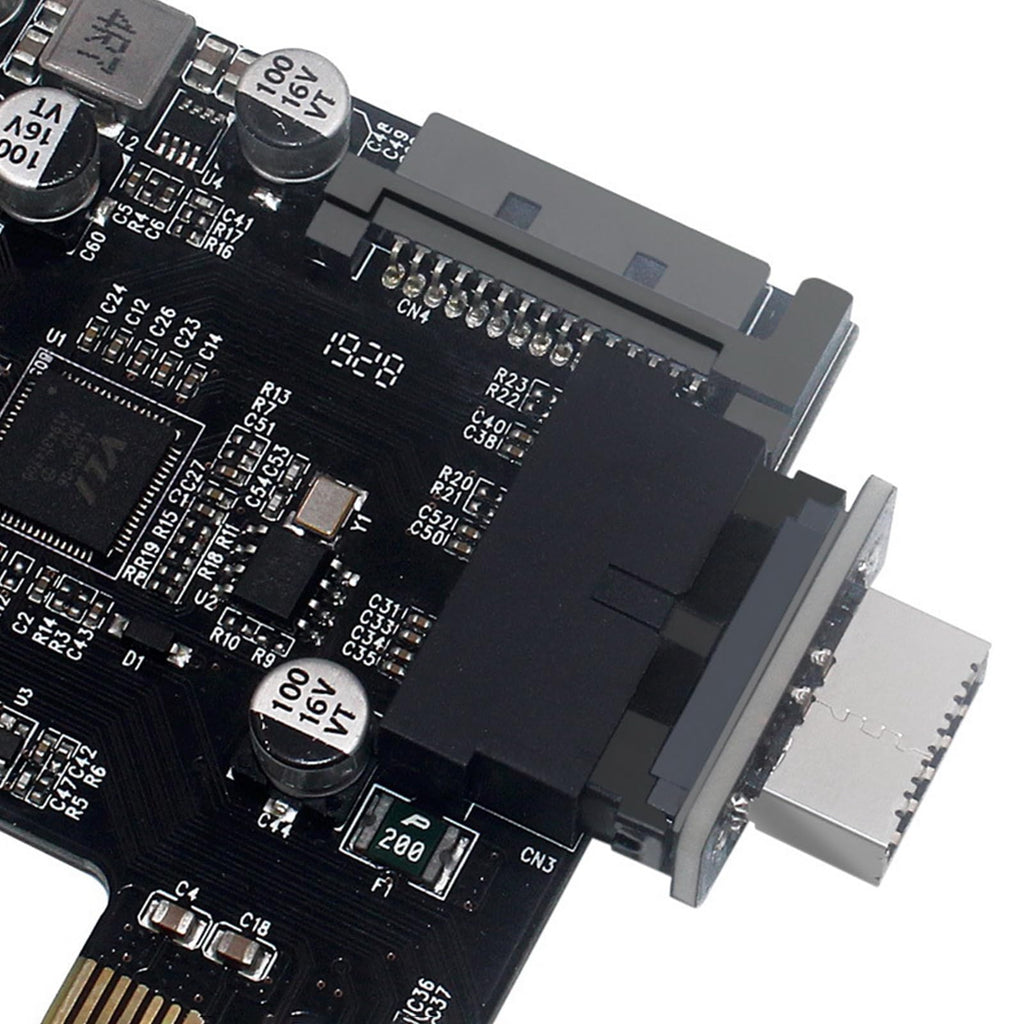 WLGQ USB 3.0 19-Pin to USB 3.2 Type E Adapter, Internal Motherboard Converter, Front Panel Type-C Port, Black 