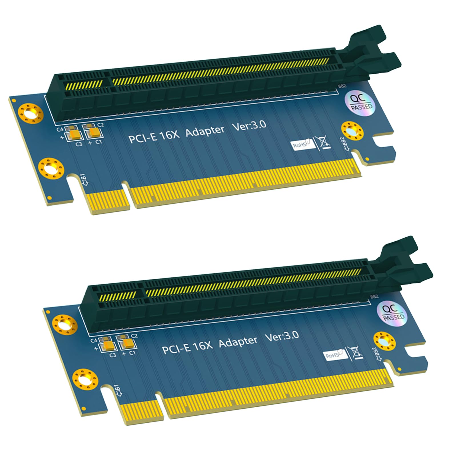 WLGQ PCI-E X16 Riser Card Adapter, PCIE GPU 90 Degree Male to Female Adapter, PCI Express Version 4.0