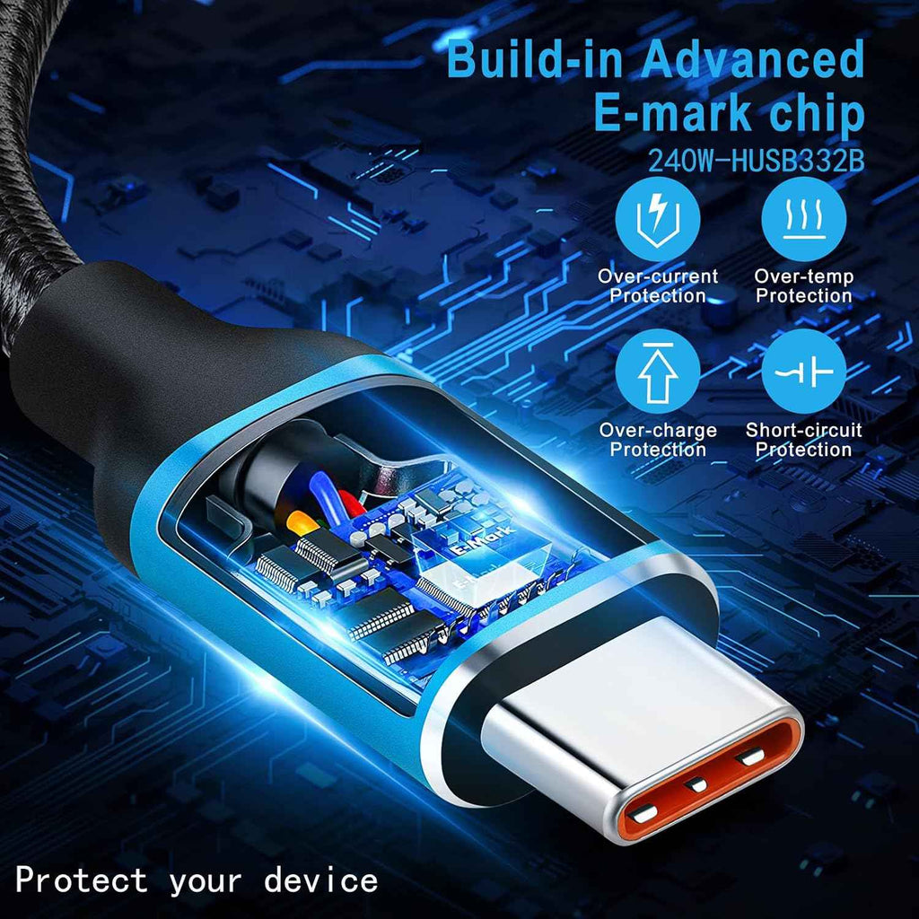 WLGQ Thunderbolt USB4 Data Cable, USB C to USB C Cable 40Gbps Data Transfer, 240W Power Delivery, 3.3FT