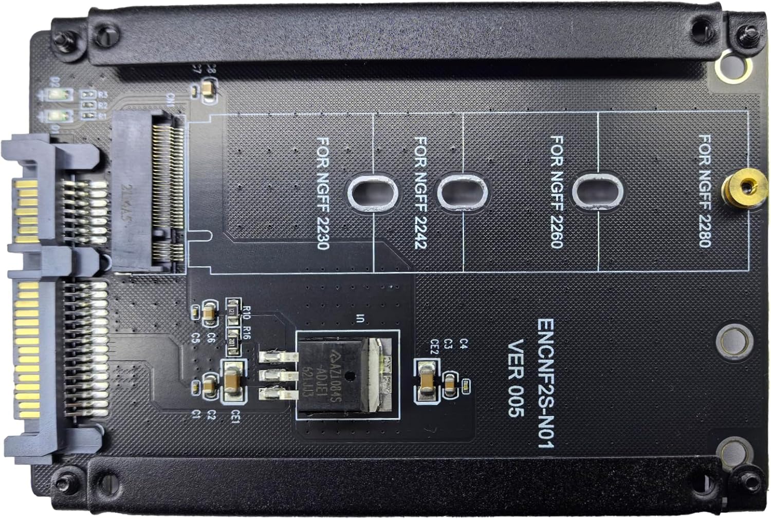 WLGQ NGFF M.2 B Key SSD Interface to SATA Adapter Card with Desktop Hard Drive Bracket