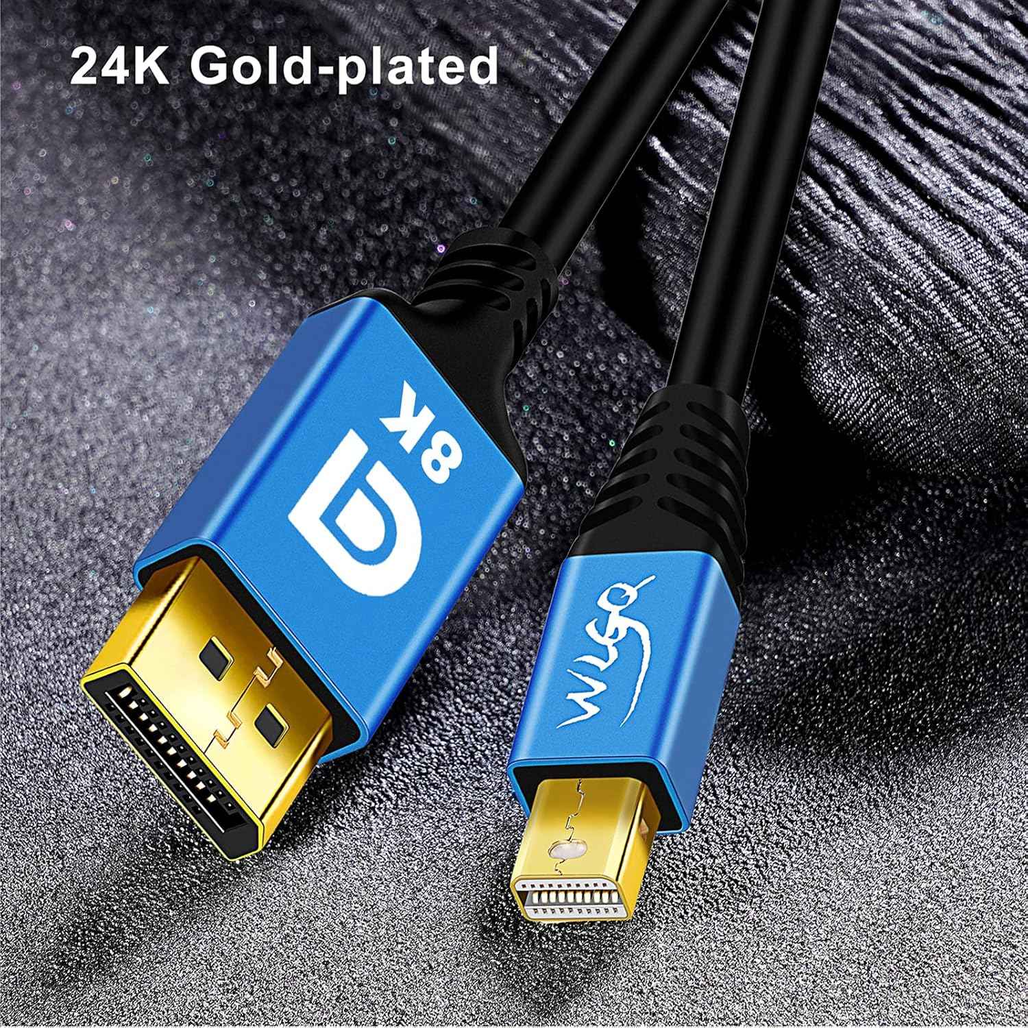 WLGQ 8K@60Hz Mini DisplayPort to DisplayPort （Mini DP to DP1.4） Mini DP (Thunderbolt Compatible) 4k@120Hz 2k@144Hz 1M