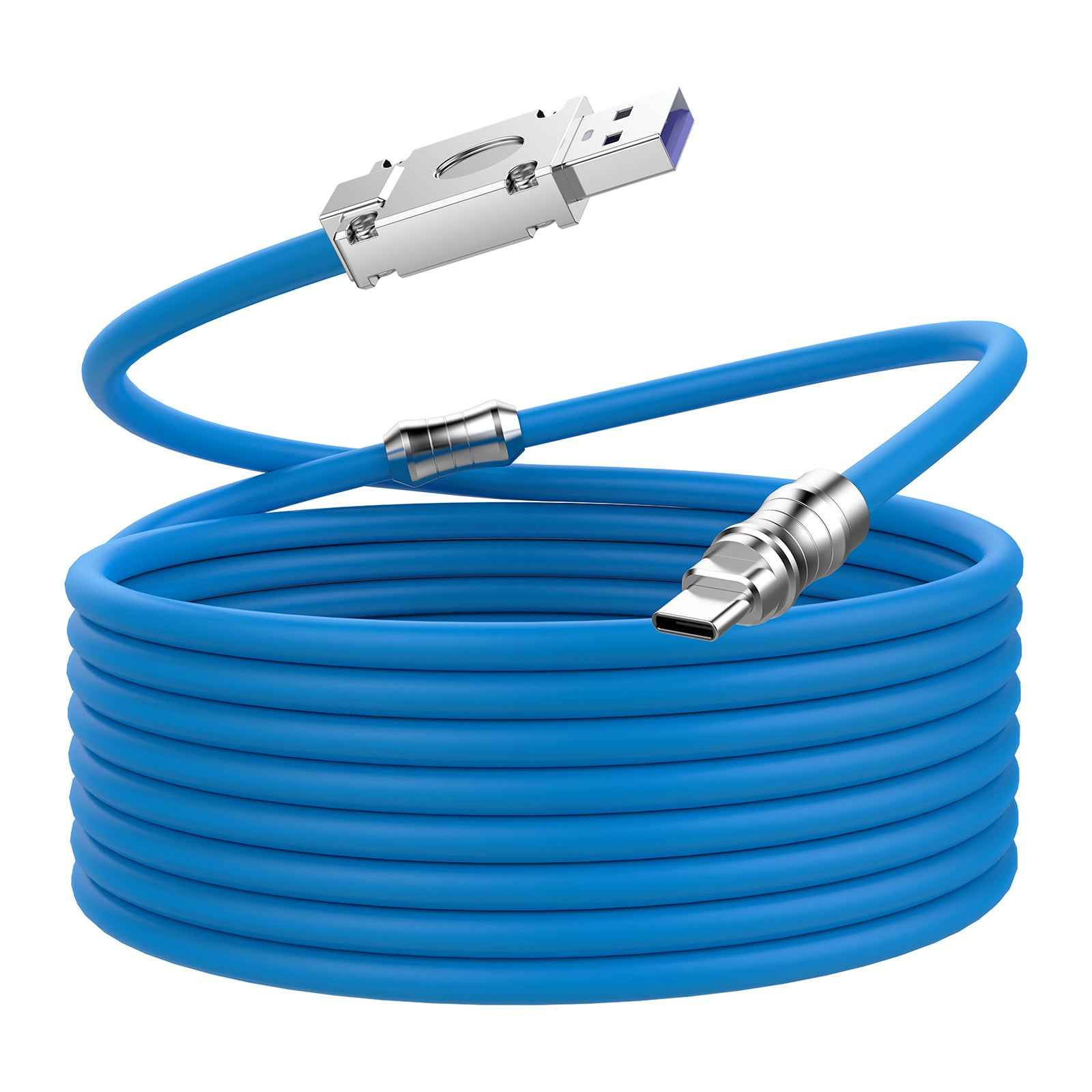 WLGQ USB to USB C Chubby Cable, Geek Industrial Style USB 2.0 to Type C Liquid Silicone Fast Charging Cable USB-C Interface Device Universal (Only customization is accepted, including customization of appearance and LOGO. No inventory available)