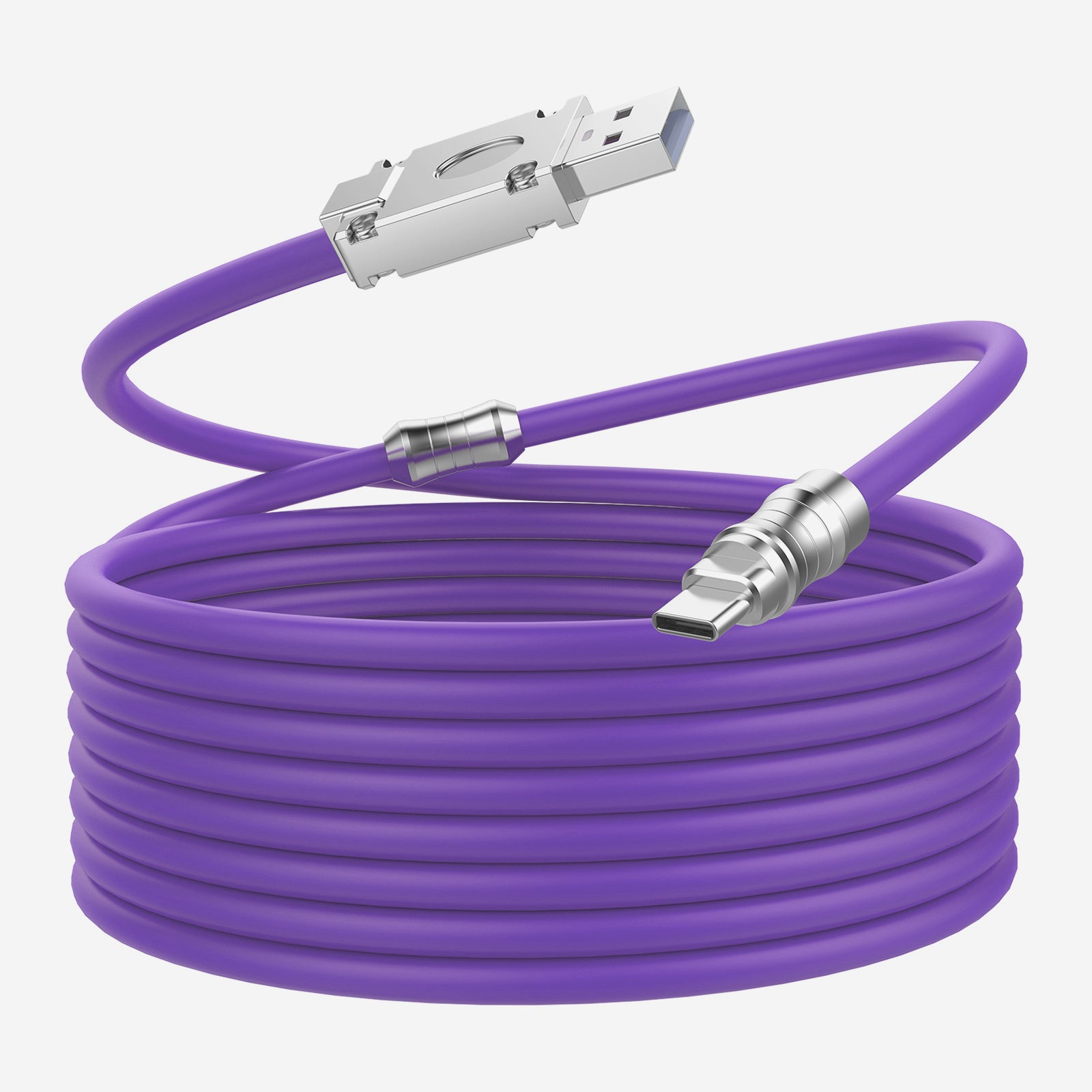 WLGQ USB to USB C Chubby Cable, Geek Industrial Style USB 2.0 to Type C Liquid Silicone Fast Charging Cable USB-C Interface Device Universal (Only customization is accepted, including customization of appearance and LOGO. No inventory available)